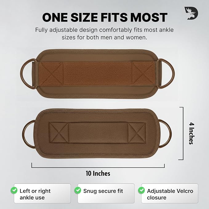 DMoose Ankle Strap for Cable Machine - One Size Fit with Premium Padding, Workout Kickback Ankle Cuffs, Ankle Bands for Working Out, Booty Workouts, Leg Extension, Hip Abductors & Lower Body Exercises