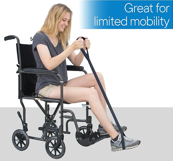 RMS Premium Leg Lifter with Hand Strap and Foot Loop, 42 Inch | Leg Lifter Strap, Helps lift a weak leg into bed, a wheelchair, chair or car without reaching down or using your hands
