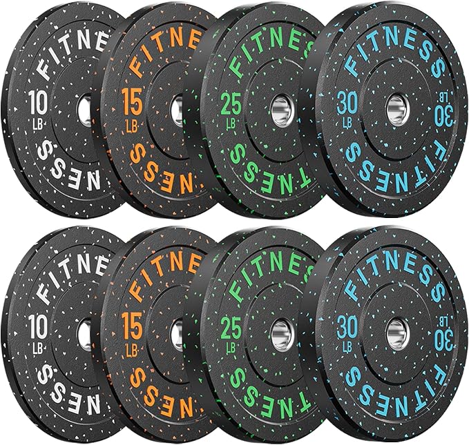 2" Bumper Plates Set Olympic Weight Plates for Barbell Strength Training | Papababe 2Inch Weights Plates Set, Floor Protective Plates, 20-600lbs Rubber Bumper Plates for Weightlifting, Bench Press