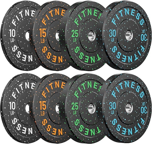 2" Bumper Plates Set Olympic Weight Plates for Barbell Strength Training | Papababe 2Inch Weights Plates Set, Floor Protective Plates, 20-600lbs Rubber Bumper Plates for Weightlifting, Bench Press