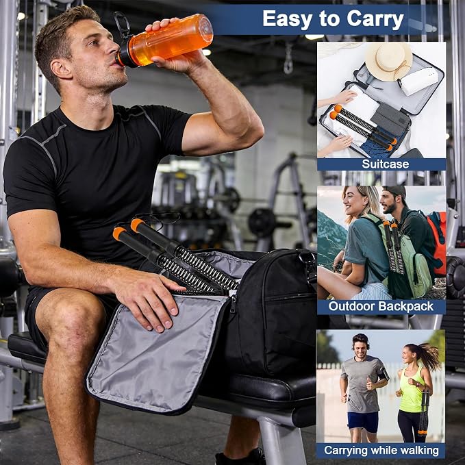 Portable Cordless Battle Ropes for Home Gym,Ropeless Battle Ropes, Exercise Equipment for Low-Impact Aerobic Training, Strength & HIIT, for Men & Women