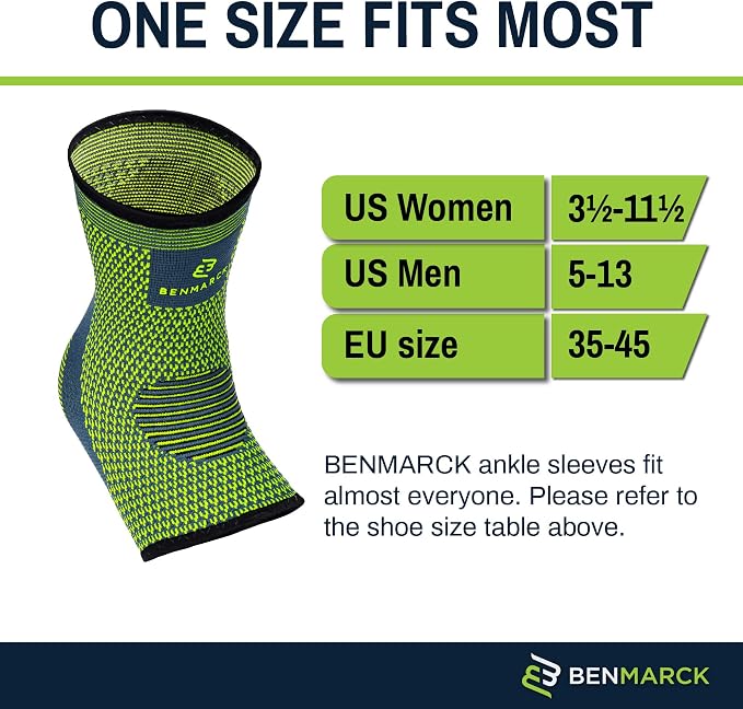 Benmarck Achilles Tendon Support Brace, Plantar Fasciitis Sock, Ankle Compression Sleeve For Running, Tendonitis and Flat Feet Relief