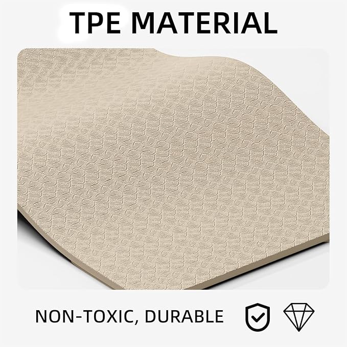 TPE Yoga Mat 72"x26"x0.4" Thick Non Slip Exercise Fitness Mat | Thick Cushioning Yoga Mat | Non Slip Exercise Mat | Pilates & Workout Mat | Home Gym Fitness Equipment