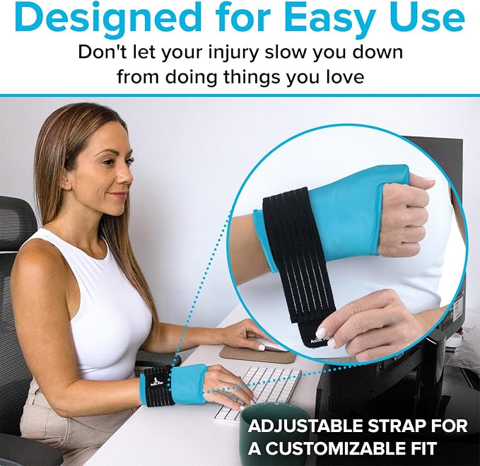 Arctic Flex Wrist & Thumb Ice Pack Wrap - Extra Strength Hot & Cold Therapy | Reusable Hand Freeze Sleeve - for Arthritis, Carpal Tunnel, Surgery, & Pain Relief (Fits Left & Right)
