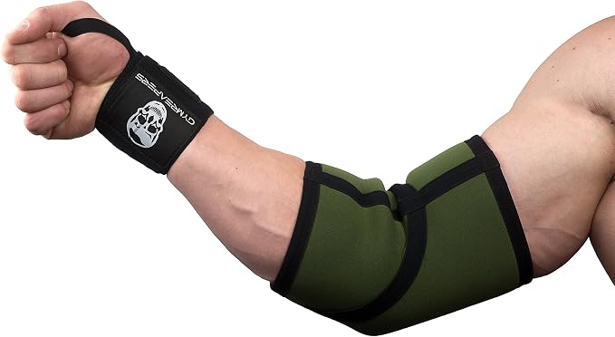 Gymreapers Elbow Sleeves for Weightlifting Powerlifting and Bench Press Support and Compression for Tendonitis Pain Relief 5mm Neoprene Training Gear for Men and Women