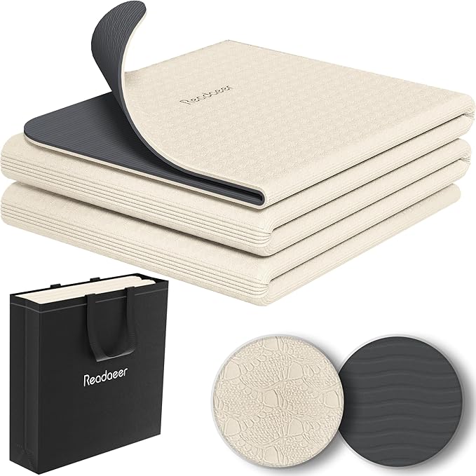 Readaeer Double Color Yoga Mat - 72"x24"x0.24" (6mm),Non-Slip TPE Exercise Mat