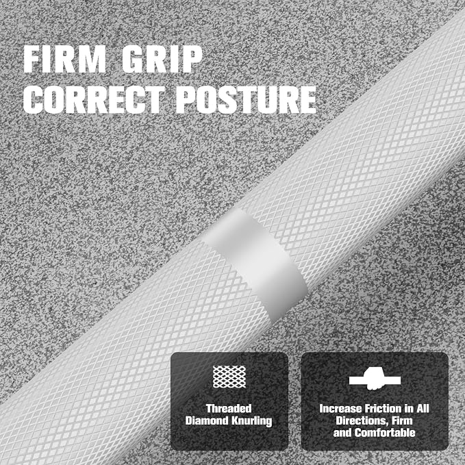 RitFit Elite 7ft Olympic Barbell, Robust 45lb Barbell for Weightlifting and Powerlifting, Superior Olympic Bar with Exceptional 500lbs Load Capacity, Weight Bar for 2” Standard Plates