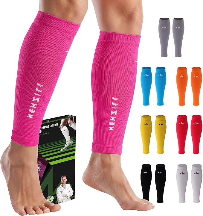 NEWZILL Compression Calf Sleeves (20-30mmHg) for Men & Women Perfect Option to Compression Socks for Running Travel Nursing