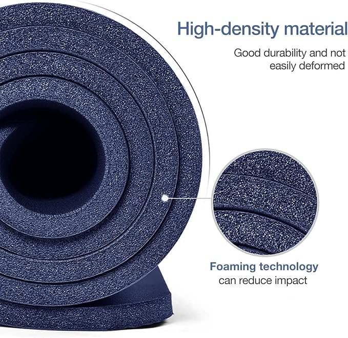 Gruper Yoga Mat Non Slip NBR Extra Thick Yoga Mat, 72"L x 32"/24"W x 0.6"/0.4"TH (185cm x 80cm/61cm x 15mm/10mm), Anti-Tear Exercise Mat with Carrying Strap and Bag, Workout Mats for Yoga, Pilates