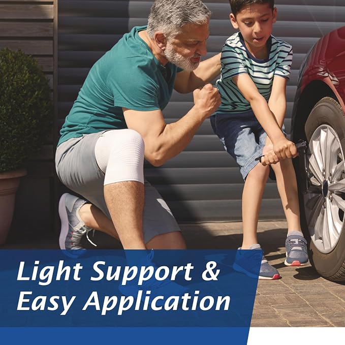 Actimove Everyday Supports Mild Knee Support - Mild Support, Lightweight, Easy to Apply for Slightly Swollen and Aching Knees – White, Large | White, Large, Light Support for Swollen Knees, Lightweight Design for Left or Right Wear