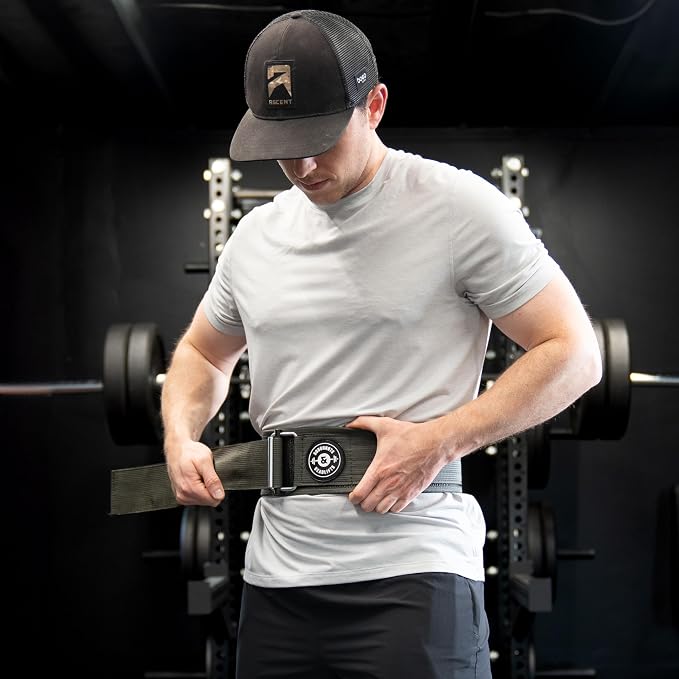 Weight Lifting Belt for Squats, Weightlifting Belt for Deadlifts - 4in Back Support for Bodybuilding | Powerlifting, Locking Metal Buckle, Weight Lifting Belts for Men - Quick Locking