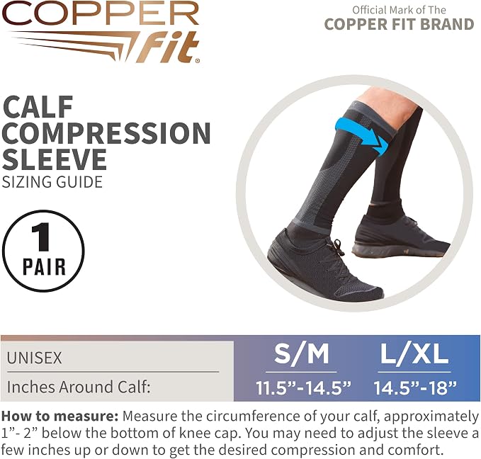 Copper Fit Unisex Calf Compression Sleeves