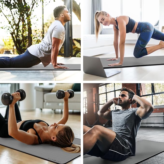 MICRODRY Multi-Purpose Fitness Mat, Cushioned & Non-Slip Foam for Yoga, Pilates, HIIT, Skid-Resistant and Tear-Resistant, 24"x72" with Carry Strap