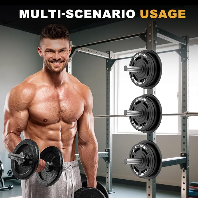 EVERYMATE Weight Plate Holder Power Rack Attachment 2 Inch Olympic Plate Storage Power Squat Rack Holder Weight Plates for 2x2 3x3 2x3 Power Cage Accessories Weight Plate Rack