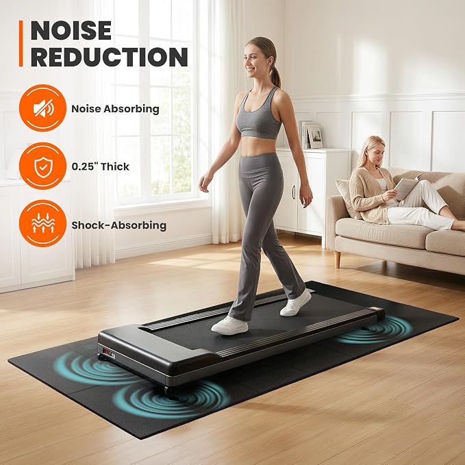 Stepwaver Walking Pad Mat, 68"x24", Treadmill Mat for Hardwood Floors | High Density, 1/4 Thickness, Foldable, Floor Protection for Bike, Elliptical, Treadmill, Walking Pad