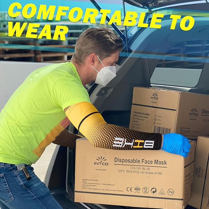 beister Arm Sleeves for Men & Women, UV Protection Cooling Cover and Cyling | Lightweight stretch; sweat-wicking comfort; cycling, volleyball, baseball, driving and gardening; washable tattoo coverage