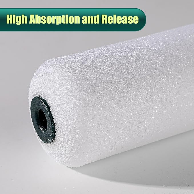 Foam Paint Roller Covers, Small Paint Roller 4 Inch, 10 Pack | Mini Rollers for Painting, Foam Paint Roller Refills for Smooth Finishes on Walls, Cabinets and Doors, Fit 4" Roller Frame