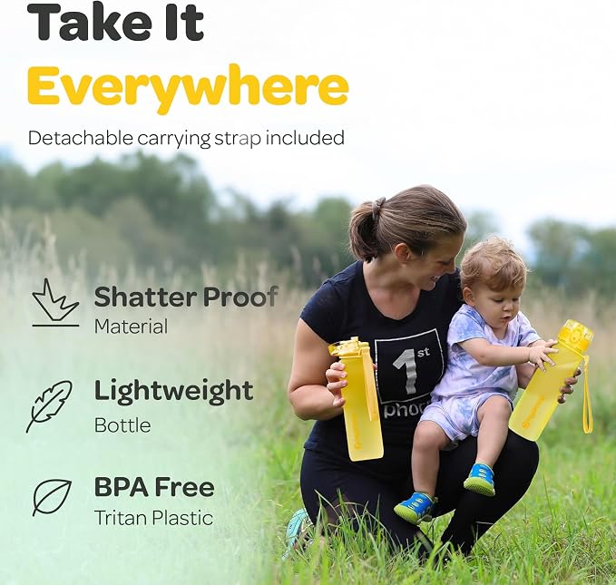 Hydracy Motivational Water Bottle with Time Marker & Fruit Infuser 17 oz | BPA-Free Tritan, Leakproof Flip-Top Lid,No-Sweat Sleeve,Carry Strap,Daily Intake Tracking for Gym,Sports,Outdoors