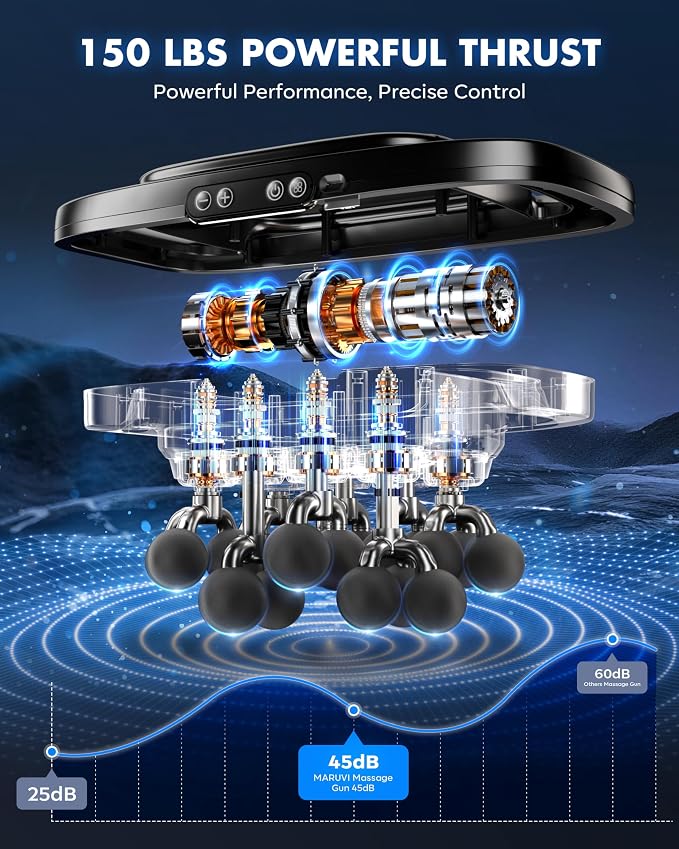 20-Head Massage Gun Deep Tissue Percussion Massager with 3 Modes | 30 Intensities Quiet Portable Muscle Massager for Full Body Recovery Tool Gift for Men, Women, Athletes and Seniors