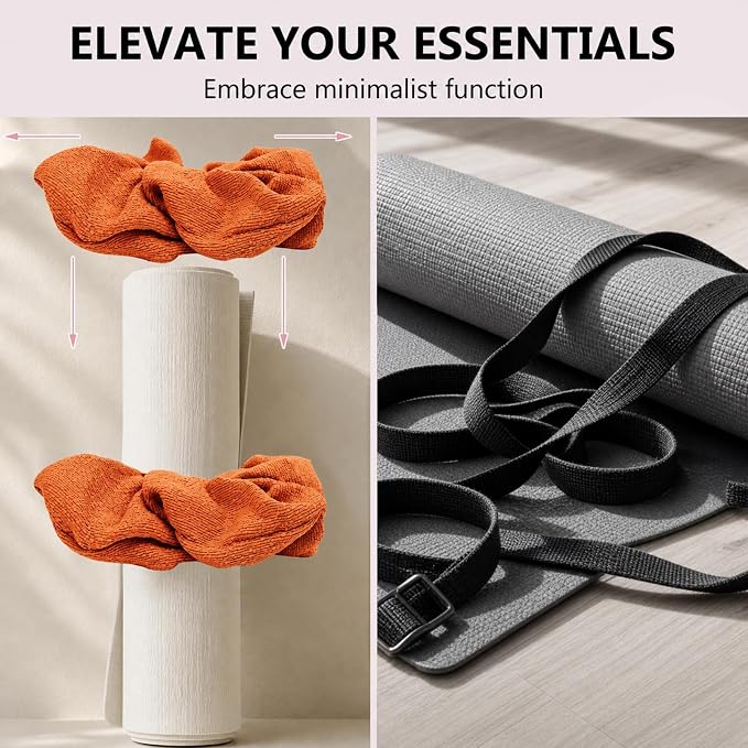 Yoga Mat Scrunchie Yoga Mat Strap Carrier Pilates Mat Holder | Holds Your Yoga Mat in Style, Adjustable & Stretchy Yoga Mat Band, Fits Most Standard Yoga Mats (mat not included),Yoga Gifts