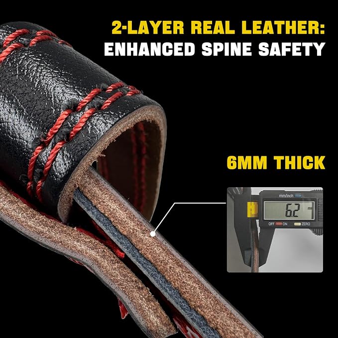 Genuine Leather Weightlifting Belt (6mm Thick) – Unisex Exercise Belt for Strength Training, Weight Lifting, Squats, with Waist Support | Adjustable Design, Suitable for Various Workouts