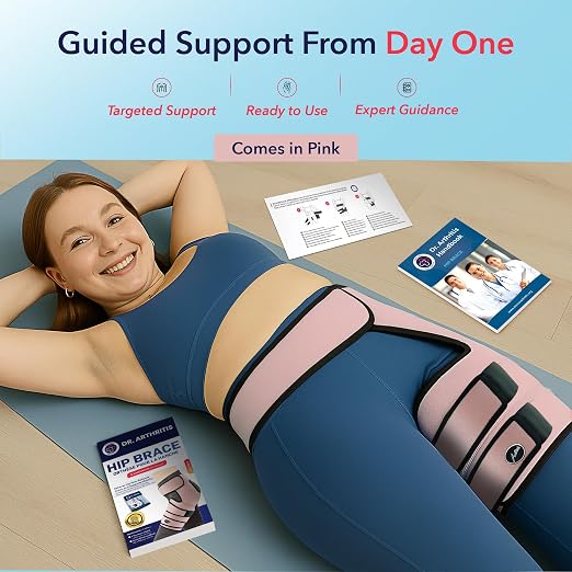 Dr. Arthritis Hip Brace, Adjustable Sciatic Nerve Brace & Stabilizer for Pulled Muscles & Injury Recovery, Hamstring Compression Sleeve Support, Sciatica Pain Relief Devices for Men & Women (LXL, Black)