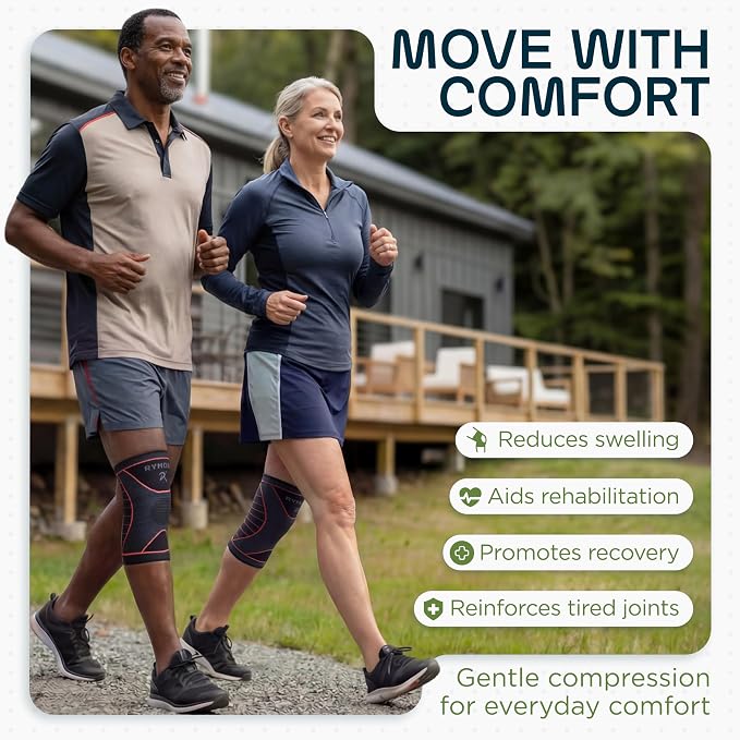 Rymora Knee Supports for Men and Women - Choice of Single or Pair