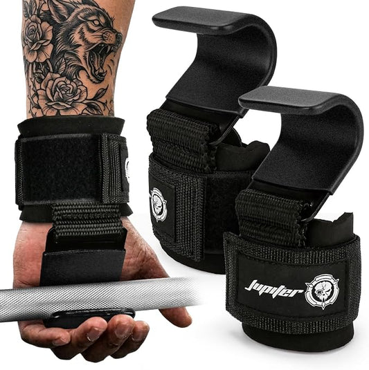 JUPITER Weight Lifting Grips (Pair), Wrist Support for Heavy Lifting, Deadlifts, Pull Ups, Powerlifting & Gym Workouts