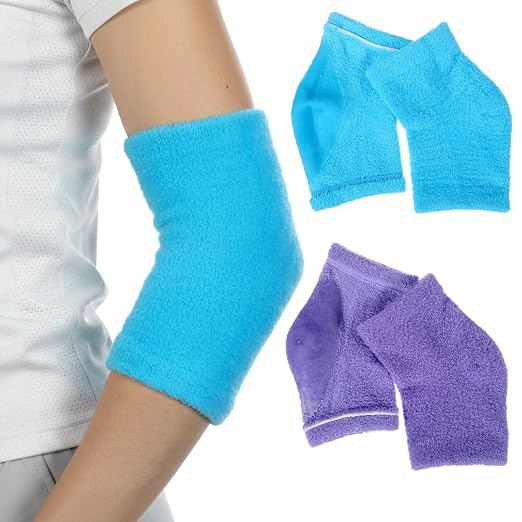 2 Pairs Elbow Moisturizing Sleeve,Elbow Pads for Women with Beauty Gel Moisturizing, Elbows Protectors for Elderly, for Moist Chapped Dry Skin Care,Cover Heel Socks,Elbows Sleeves