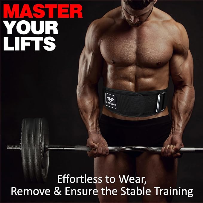 6" Auto lock Breathable Weightlifting Belt, Weight Lifting Back Support, Workout Back Support for Lifting, Fitness, Cross Training and Powerlifting. Gym Belt for Squats, Deadlift for Men & Women