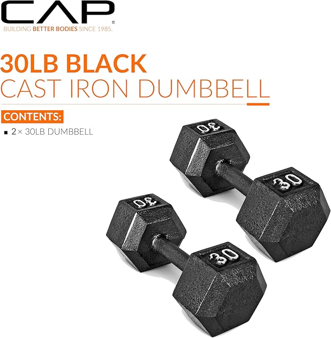CAP Barbell Cast Iron Hex Dumbbell | Multiple Options