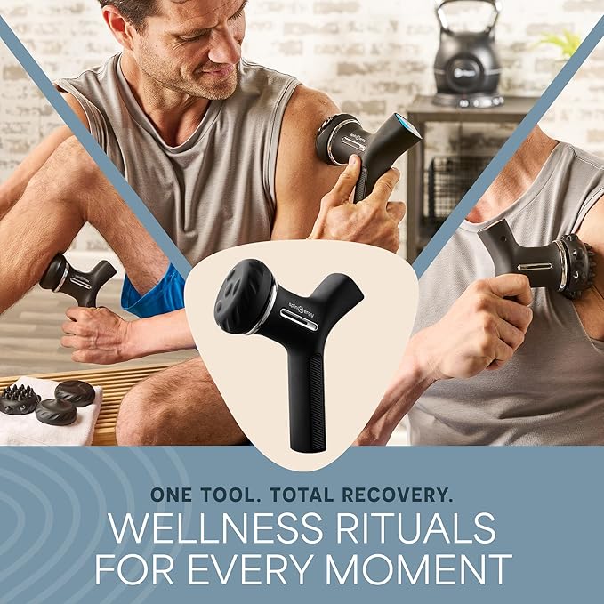 LifePro Spinergy Lymphatic Drainage Massager with 4 Rotating Heads 6 Speeds | Quiet, USB-C with Oil for Circulation Support Handheld Cellulite Massager & Body Sculpting Machine for Legs, Thighs & Stomach