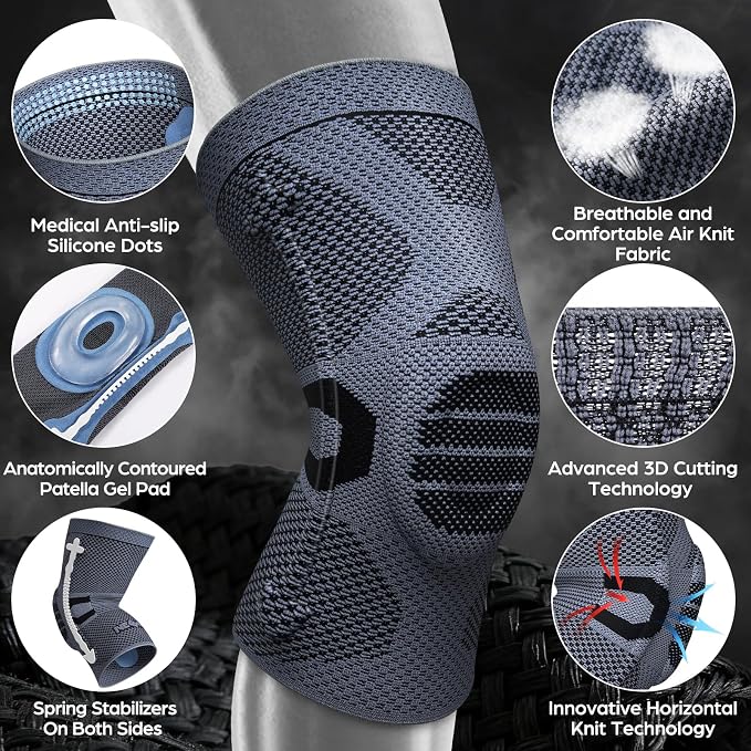 NEENCA Professional Knee Brace, Medical Knee Support for Women & Men Relief | Upgraded Version, Patented Patella Gel Pad & Side Stabilizers, For Knee Pain, Swelling, ACL,PCL, Circulation, Sports, Workout