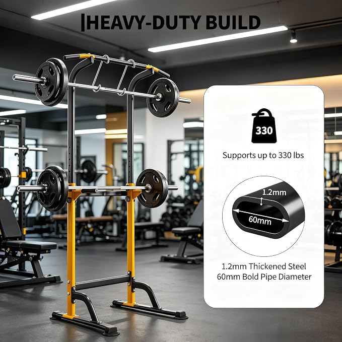 Pull Up Bar for Home Gym, Heavy Duty Dip Station with 330LBS Capacity, Multi-Function Pull Up & Dip Stand for Strength Training, Chin Ups Push Ups, 1.2mm Steel Tube