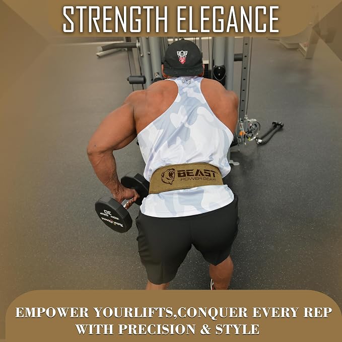 Weight Lifting Belt - 4” Genuine Leather Belts Padded Lower Back Support for Gym Bodybuilding Squat Deadlift Weightlifting Cross Strength Training Men Women Free Wrist Wrap
