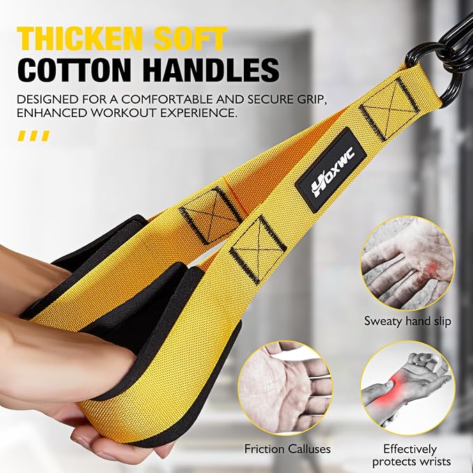HOXWC Resistance Bands with Handles, Exercise Bands with Door Anchor for Working Out, Home Gym Workout Equipment for Push Downs, Tricep, Biceps, Arms, Back, Chest, Abs, Shoulder Training