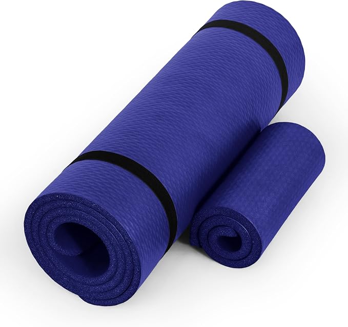 CAP Barbell 1/2-Inch High Density Exercise Yoga Mat with Strap | Multiple Options
