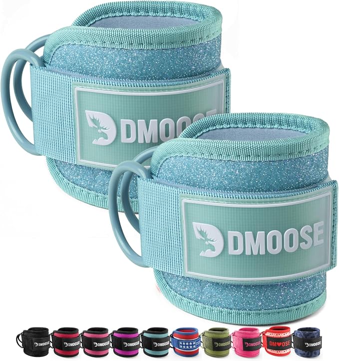 DMoose Ankle Strap for Cable Machine - One Size Fit with Premium Padding, Workout Kickback Ankle Cuffs, Ankle Bands for Working Out, Booty Workouts, Leg Extension, Hip Abductors & Lower Body Exercises