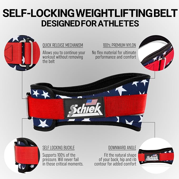 Schiek Sports 2006 Nylon 6 Inches Weight Lifting Belt - Support Belt for Power Lifting