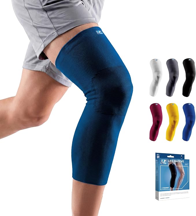 LP SUPPORT 667 Compression Sleeve Leg Full Length for Sports, Cycling, Running, Basketball, for Men Women (S - XL)