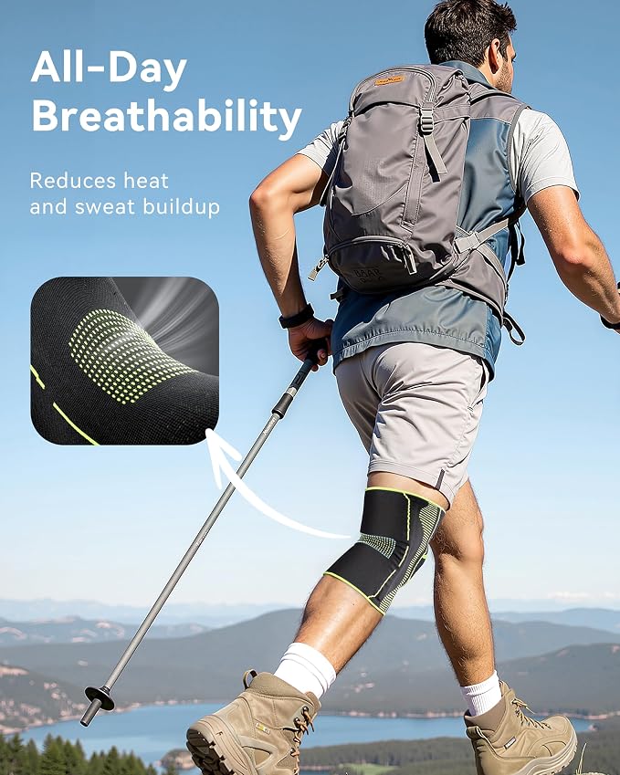 Knee Brace for Pain Relief Knee Support with Side Stabilizers | Knee Compression Sleeve with Patella Gel Pad for ACL,PCL, Meniscus Tear, Injury Recovery, Arthritis, Sports, Women & Men