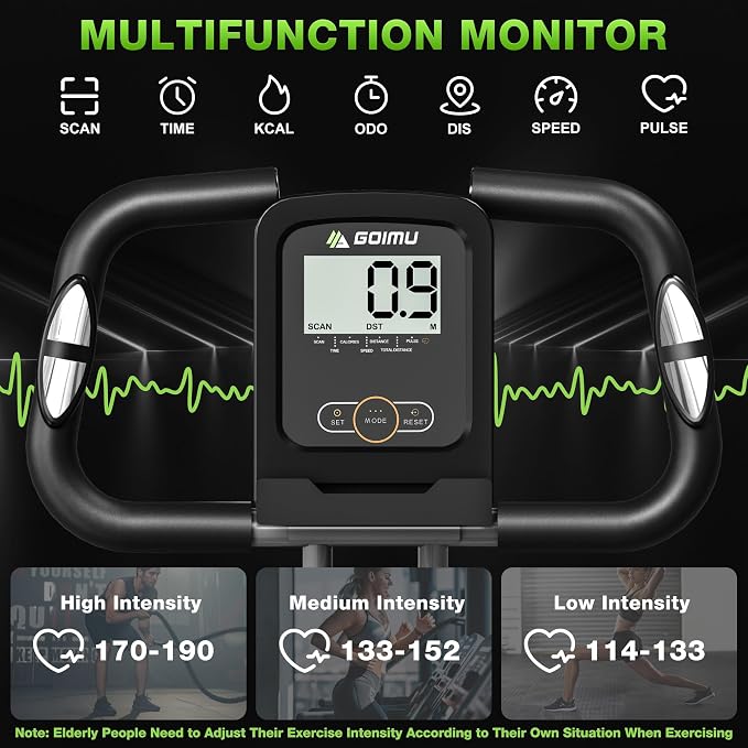 Exercise Bike, 5 in 1 Foldable Stationary Bike for Seniors, 16-Level Adjustable Magnetic Resistance, Indoor Workout Bike with 330LB Capacity, Comfortable Seat Backrest X-bike