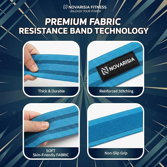 76 Inch Fabric Resistance Band for Strength Training, Mobility, and Stretching, Non-Slip Workout Band for Athletes, Home Gyms, Yoga, and Physical Therapy