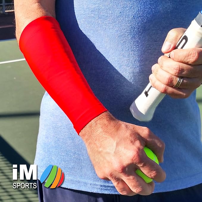 DROP SHOT Tennis Forearm Compression Sleeves + No Logos + U.S. Made - (single tennis forearm sleeve)