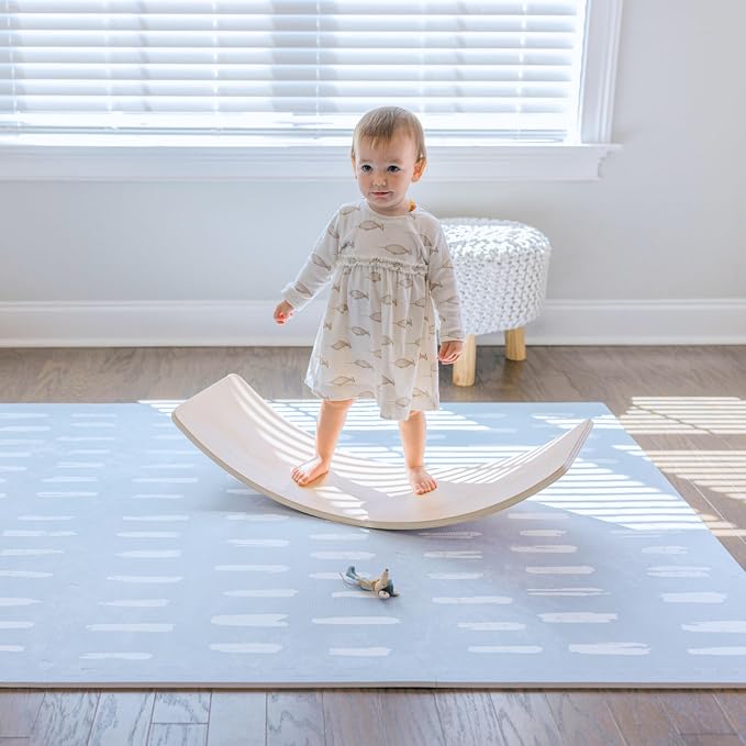 Little Landings Baby Play Mat for Floor - Shoreline (6x8ft) - Premium EVA Foam Play Mat for Babies & Toddlers (Ages 0-5+) Non-Toxic Playmat for Tummy Time, Crawling & Playroom - Stylish & Comfortable