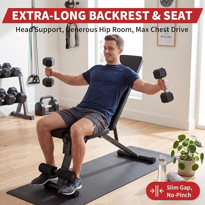 Adjustable Weight Bench, Foldable Flat Incline Decline Workout Bench & All-in-One Home Gym Training Station, Multi-Style & Weight Capacity Optional for Full Body Strength Training