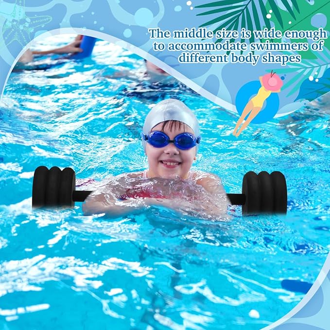 Soulchen Long Aquatic Exercise Dumbbells Pool Exercise Foam Water Weights Dumbbell Aquatic Pool Barbells with High Density EVA Foam for Swim Water Aerobics Workouts Loss
