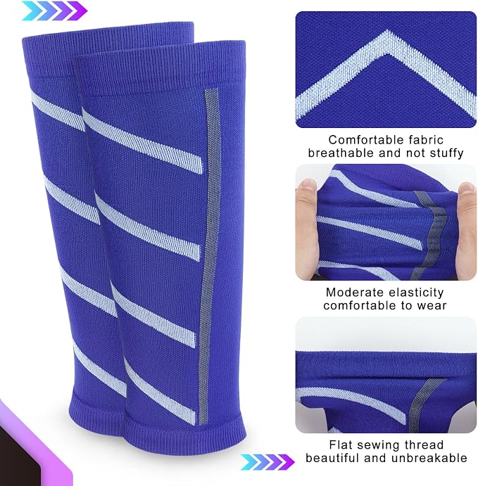 Junely 3 Pairs Calf Compression Sleeve for Men and Women | Running Athletic Nurses Work Support Travel Flight Sports