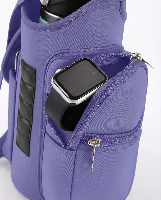 Magnetic Gym Bag,Magnets Gym Water Bottle Bag Carrier Holder with Pockets & Strap Fit for 18 to 40 oz Owala Hydro Flask Yeti, Gym Accessories for Men Women,Walking, Hiking