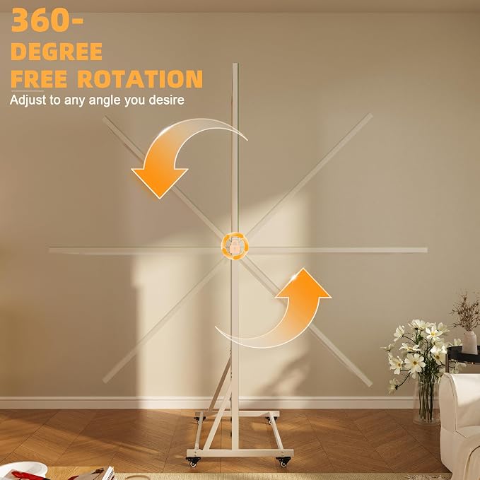 77" x 26" Full Length Rolling Mirror on Wheels, 360° Rotation | Tempered glass & metal frame, lockable rolling casters, sturdy stand, ideal for bedroom, dance studio & home gym.